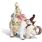 Фигурка Meissen 26см Персиянка на слоне с мавром (И.-И. Кендлер, 1750г.) (пара к 67019) (лим.вып. 1/