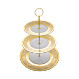 Этажерка трехъярусная Falkenporzellan Cream Majestic Gold 34см