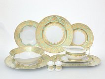 Столовый сервиз на 6 персон Natalia seladon gold (без супника)